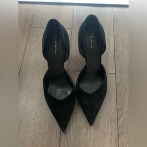 Celine Black Suede D’Orsay Heels